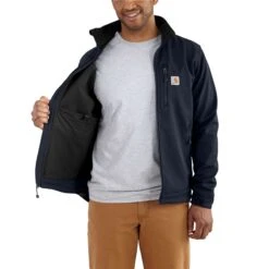 Carhartt Jacket: Men's Crowley 102199 412 Navy Water Repellent Jacket -Carhartt 102199412 avi
