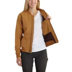 Carhartt Jacket: Women's 102524 211 Carhartt Brown Crawford Bomber Jacket -Carhartt 102524211 avf