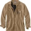 Carhartt Shirts: Men's 102851 253 Dark Khaki Relaxed Fit Canvas Shirt Jacket -Carhartt 102851253