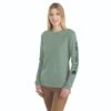 Carhartt Shirts: Women's 103401 GA0 Jade Heather Loose Fit Heavyweight Long Sleeve Graphic T-Shirt -Carhartt 103401 ga0 wf22 cm copy