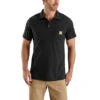 Carhartt Force Shirts: Men's 103569 001 Black Force Cotton Delmont Pocket Polo 2 Carhartt Force Shirts: Men's 103569 001 Black Force Cotton Delmont Pocket Polo -Carhartt 103569 001