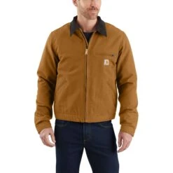 Carhartt Jackets: Men's 103828 BRN Brown Blanket Lined Relaxed Fit Detroit Jacket -Carhartt 103828brn 2