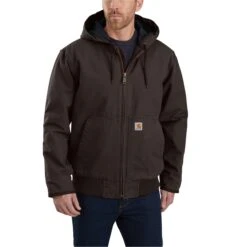 Carhartt Outerwear: Men's 104050 DKB Washed Duck Insulated Loose Fit Active Jacket