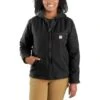 Carhartt Jacket: Women's 104292 BLK Black Duck Sherpa Lined Washed Jacket -Carhartt 104292 blk