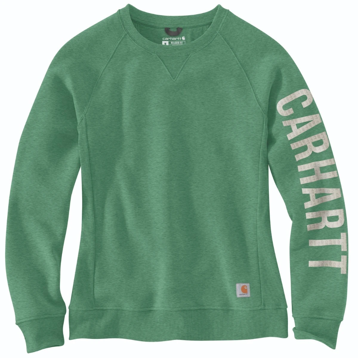 Carhartt Sweatshirts: Women's 104410 G59 Boreal Heather Crewneck Relaxed Fit Graphic Sweatshirt 3 Carhartt Sweatshirts: Women's 104410 G59 Boreal Heather Crewneck Relaxed Fit Graphic Sweatshirt
