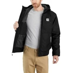 Carhartt Jackets: Men's 104458 N04 Black Yukon Extreme Jacket -Carhartt 104458n04 avr