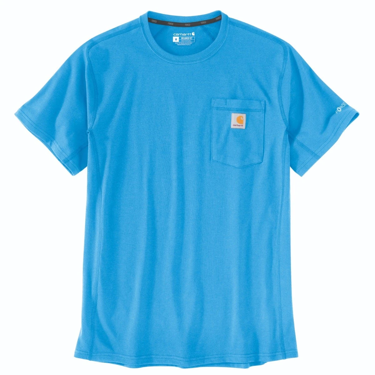 Carhartt Shirts: Men's 104616 HA6 Azure Blue Force Relaxed Fit Short Sleeve Pocket T-Shirt 4 Carhartt Shirts: Men's 104616 HA6 Azure Blue Force Relaxed Fit Short Sleeve Pocket T-Shirt - Image 2