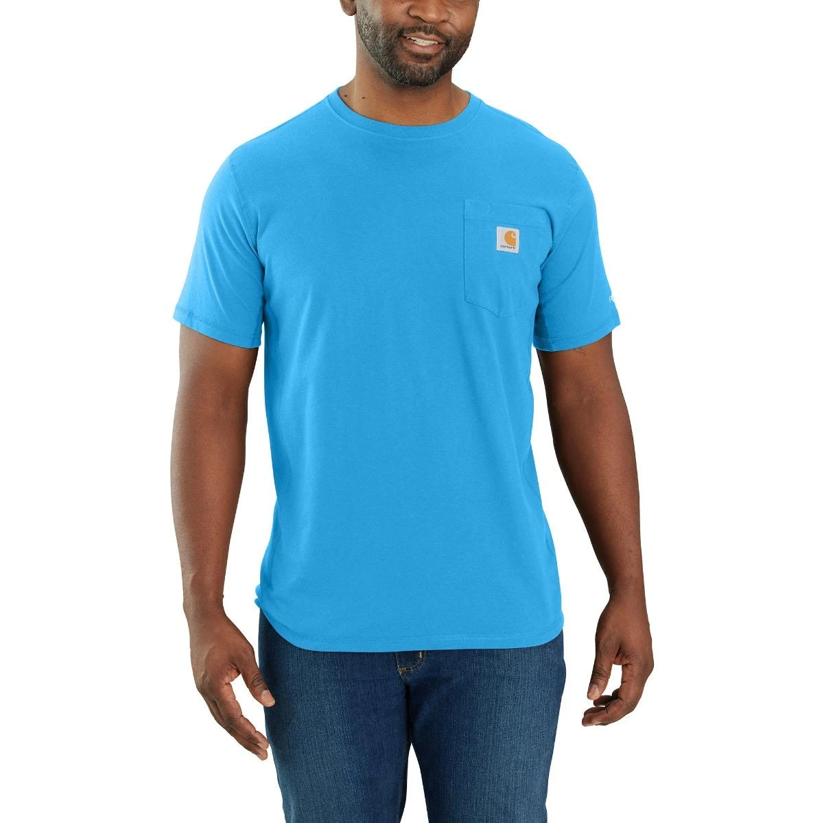 Carhartt Shirts: Men's 104616 HA6 Azure Blue Force Relaxed Fit Short Sleeve Pocket T-Shirt 3 Carhartt Shirts: Men's 104616 HA6 Azure Blue Force Relaxed Fit Short Sleeve Pocket T-Shirt