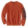 Carhartt Sweatshirts: Men's 104904 Q15 Jasper Heather Crewneck Midweight Loose Fit Sleeve Graphic Sweatshirt -Carhartt 104904 q15