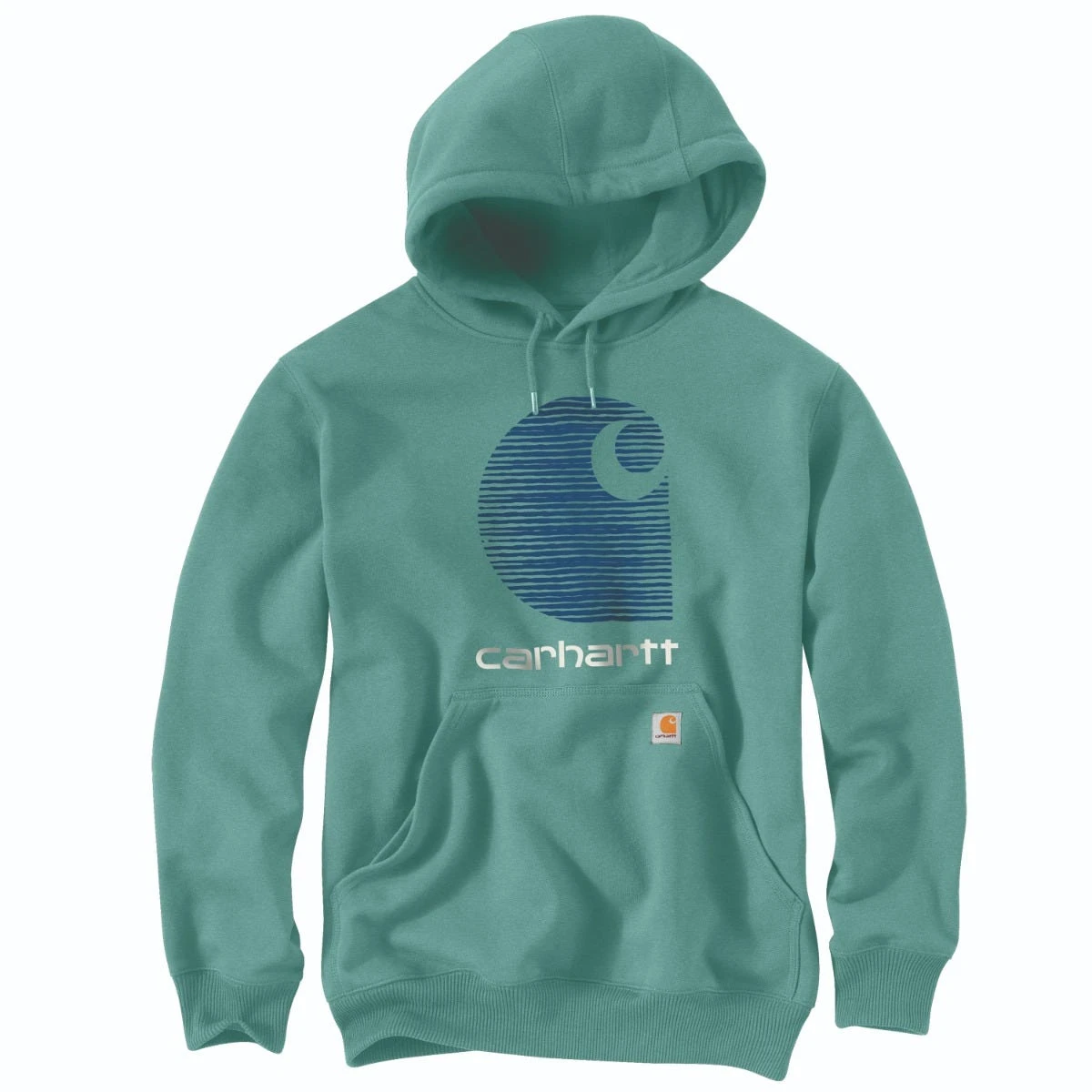 Carhartt Sweatshirts: Men's 105431 L05 Slate Green Heather Defender Loose Fit “C” Logo Graphic Sweatshirt 3 Carhartt Sweatshirts: Men's 105431 L05 Slate Green Heather Defender Loose Fit “C” Logo Graphic Sweatshirt
