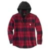 Carhartt Shirts: Men's 105621 R09 Oxblood Rugged Flex Flannel Fleece Lined Hooded Shirt Jacket 2 Carhartt Shirts: Men's 105621 R09 Oxblood Rugged Flex Flannel Fleece Lined Hooded Shirt Jacket -Carhartt 105621 r09 mf22 e