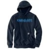Carhartt Sweatshirts: Men's 105944 472 New Navy Rain Defender Loose Fit Logo Graphic Sweatshirt -Carhartt 105944 472 mf23 e