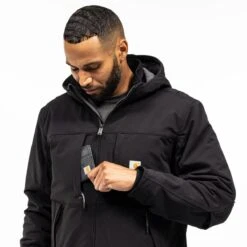 Carhartt Jackets: Men's 106006 N04 Black Super Dux Relaxed Fit Insulated 3 Warmest Rating Jacket -Carhartt 106006 n04 fi02 mf23 b