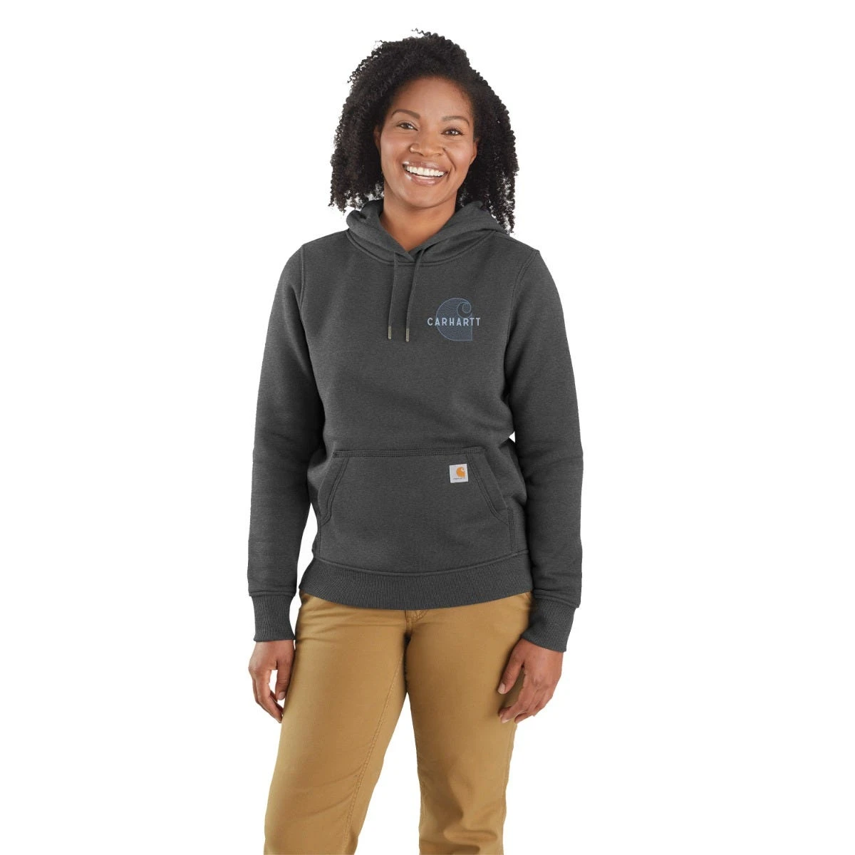 Carhartt Sweatshirts: Women's 106172 CRH Carbon Heather Rain Defender Relaxed Fit Chest Logo Graphic Sweatshirt 3 Carhartt Sweatshirts: Women's 106172 CRH Carbon Heather Rain Defender Relaxed Fit Chest Logo Graphic Sweatshirt
