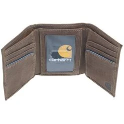 Carhartt Wallets: Two Tone Brown B000021620299 Leather Trifold Wallet -Carhartt 61 2205 20brn carhartti 01