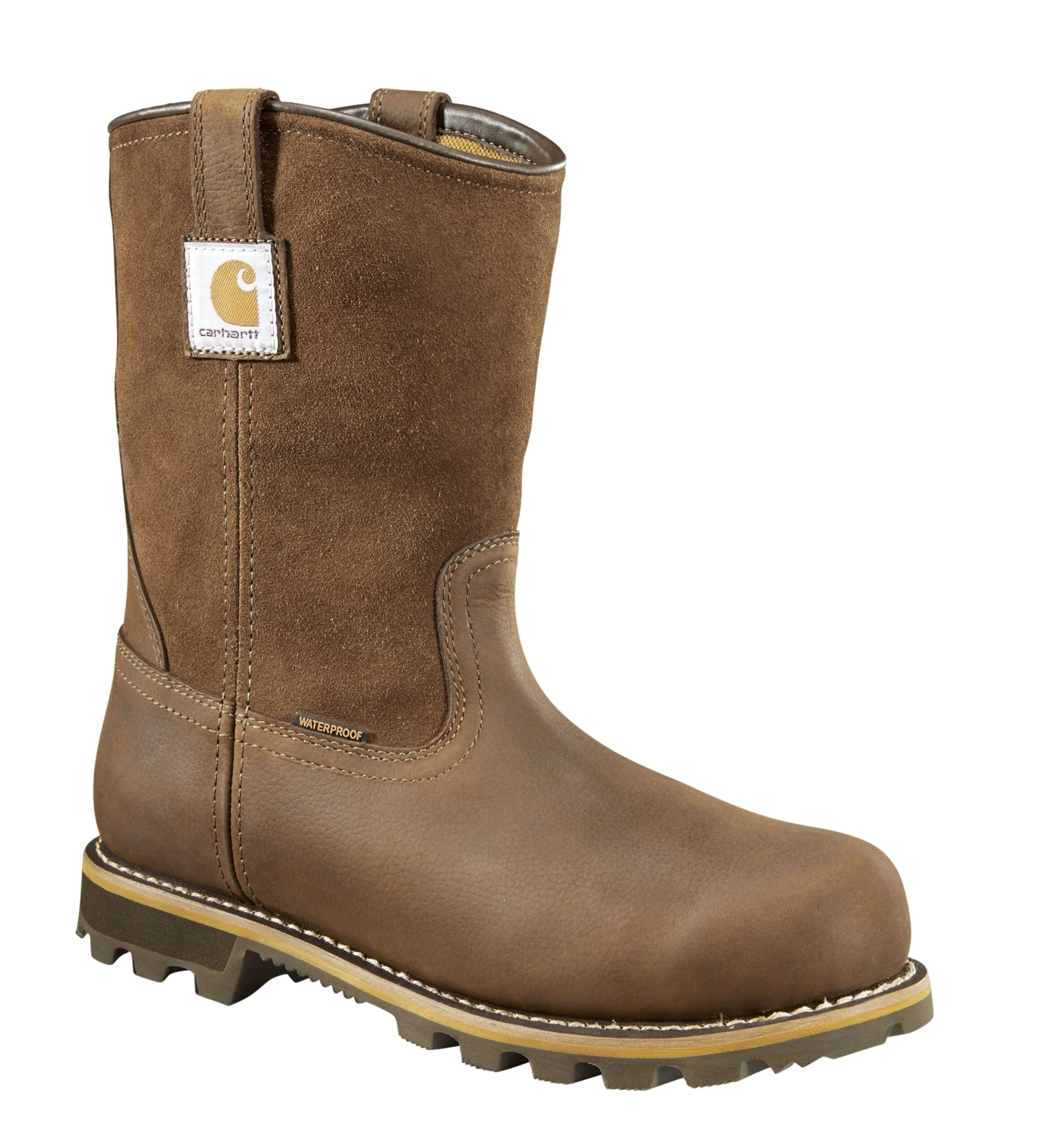 Carhartt Boots: Men's CMP1453 Brown Carbon Nano Toe Waterproof Slip Resistant Wellington Work Boot 4 Carhartt Boots: Men's CMP1453 Brown Carbon Nano Toe Waterproof Slip Resistant Wellington Work Boot - Image 2