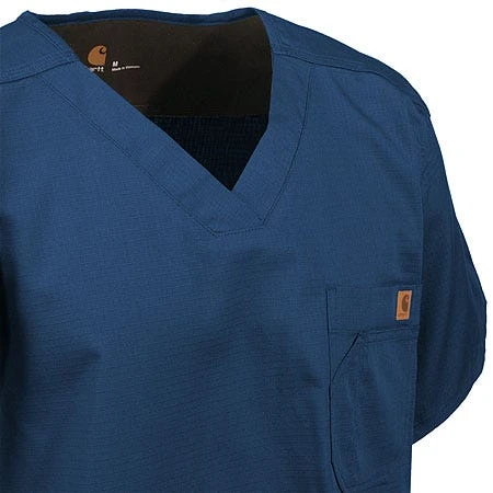 Carhartt Scrubs: Men's Navy Cotton Ripstop Utility Scrub Top C15108 NVY 4 Carhartt Scrubs: Men's Navy Cotton Ripstop Utility Scrub Top C15108 NVY - Image 2