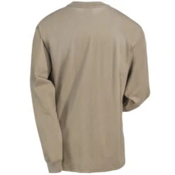 Carhartt Force Shirts: Men's 100235 250 Khaki Flame-Resistant Force Cotton Long-Sleeve T-Shirt -Carhartt carhartt 100235 250 b 01