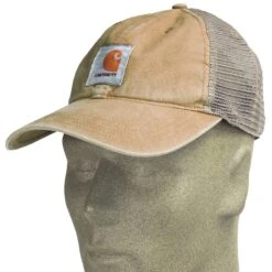 Carhartt Hats: Men's 100286 253 Dark Khaki Buffalo Mesh Back Baseball Cap -Carhartt carhartt 100286 253 p 01