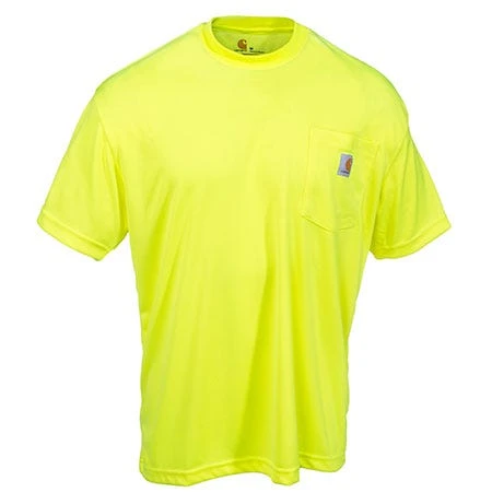 Carhartt Force Shirts: Men's Force 100493 323 Lime Hi-Vis Moisture Wicking Shirt 4 Carhartt Force Shirts: Men's Force 100493 323 Lime Hi-Vis Moisture Wicking Shirt - Image 2