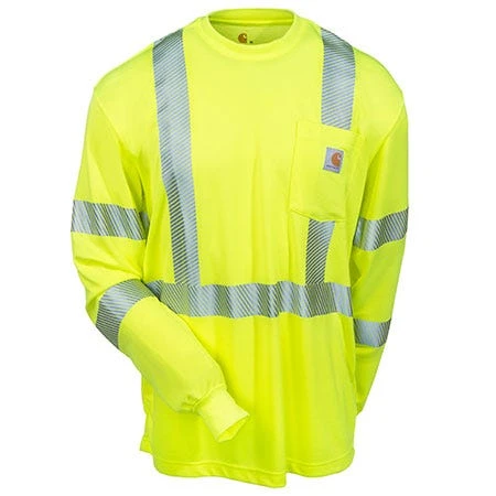 Carhartt Force Shirts: Men's Lime 100496 323 Hi Vis Class 3 Force Long Sleeve Shirt 4 Carhartt Force Shirts: Men's Lime 100496 323 Hi Vis Class 3 Force Long Sleeve Shirt - Image 2