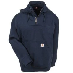 Carhartt Sweatshirts: Men's 100617 472 Rain Defender Paxton Hooded Sweatshirt -Carhartt carhartt 100617 472 nvy f 01