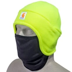 Carhartt Hats: Men's A202 BLM Lime Green High-Visibility 2-In-1 Fleece Hat -Carhartt carhartt 100795 323 p 01