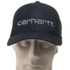 Carhartt Caps: Men's 101195 001 Black Cotton Canvas Mesh Back Dunmore Baseball Cap -Carhartt carhartt 101195 001 f 01