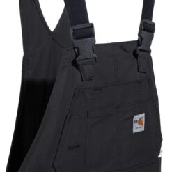 Carhartt Overalls: Men's 101626 001 Black FR Quilt Lined Cotton Duck Bib Overalls -Carhartt carhartt 101627 001 fd 01