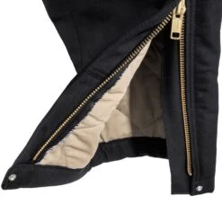 Carhartt Overalls: Men's 101626 001 Black FR Quilt Lined Cotton Duck Bib Overalls -Carhartt carhartt 101627 001 ld 01