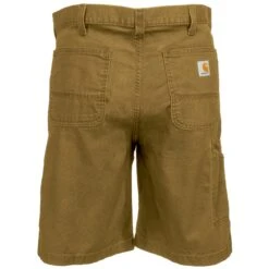 Carhartt Shorts: Men's 102514 918 Rigby Rugged Flex Hickory Brown Canvas Work Shorts -Carhartt carhartt 102514 918 b 01