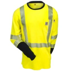 Carhartt Shirts: FR High Vis Force Men's 102905 323 Long Sleeve T-Shirt 7 Carhartt Shirts: FR High Vis Force Men's 102905 323 Long Sleeve T-Shirt -Carhartt carhartt 102905323 f 01