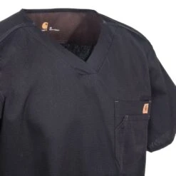 Carhartt Scrubs: Men's C15108 BLK Black Solid Ripstop Scrub Utility Top -Carhartt carhartt c15108a cd 01 1