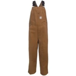 Carhartt Kids' Overalls: Boys' CM8601 D15 Brown Duck Washed Bib Overalls -Carhartt carhartt cm8601 d15 hd f 01