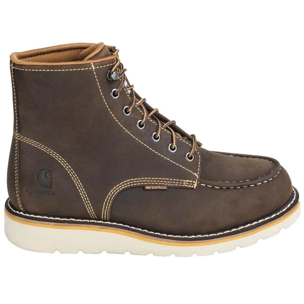 Carhartt Boots: Men's CMW6095 Brown 6-Inch Waterproof General Toe Wedge Boots 6 Carhartt Boots: Men's CMW6095 Brown 6-Inch Waterproof General Toe Wedge Boots - Image 4
