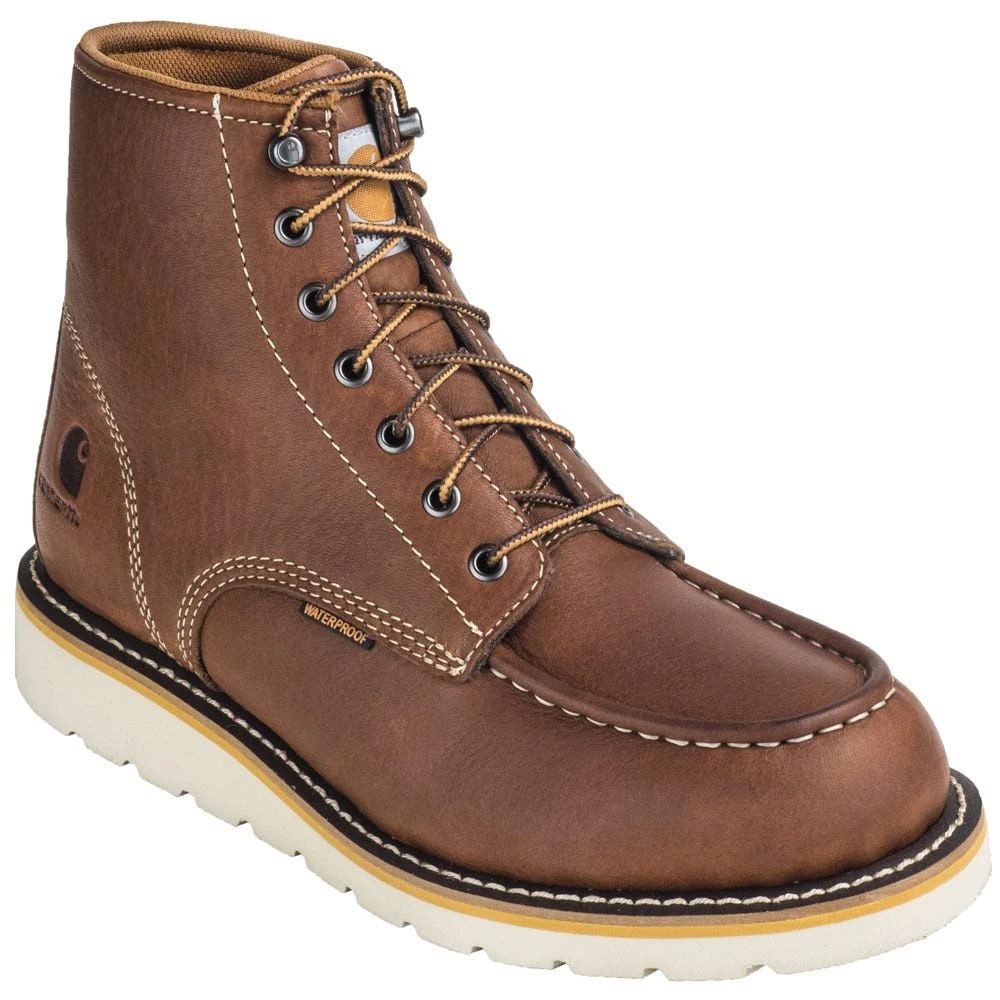 Carhartt Boots: Men's CMW6275 Steel Toe Waterproof Tan EH 6-Inch Wedge Boots 5 Carhartt Boots: Men's CMW6275 Steel Toe Waterproof Tan EH 6-Inch Wedge Boots - Image 3