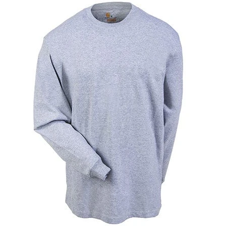 Carhartt Shirts: Men's Heather Grey K231 HGY Logo Long Sleeve Shirt 4 Carhartt Shirts: Men's Heather Grey K231 HGY Logo Long Sleeve Shirt - Image 2