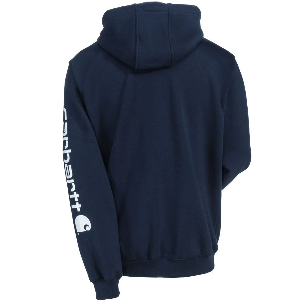 Carhartt Sweatshirts: Men's K288 472 New Navy Blue Midweight Hooded Logo Sweatshirt 3 Carhartt Sweatshirts: Men's K288 472 New Navy Blue Midweight Hooded Logo Sweatshirt