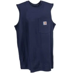 Carhartt Shirts: Men's Navy 100374 412 Workwear Pocket Sleeveless T-Shirt 7 Carhartt Shirts: Men's Navy 100374 412 Workwear Pocket Sleeveless T-Shirt -Carhartt carhartt 100374 412 1