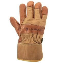 Carhartt Gloves: Unisex A513 BRN Insulated Grain Brown Leather Work Gloves