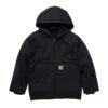 Carhartt Jackets: Boys' CP8545 BLK Black Cotton Canvas Lined Jacket -Carhartt carharttjacket