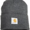 Carhartt Caps: Grey Acrylic Watch Cap A18 CLH -Carhartt crha18 clh