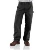 Carhartt Pants: Men's B136 BLK Black Washed Duck Double-Front Utility Work Pant -Carhartt detail b136 blk p 1