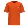 Carhartt Shirts: Men's K87 BOG Brite Orange Heavyweight Short Sleeve Loose Fit Pocket T Shirt -Carhartt detail k87 bog p 1
