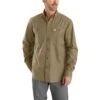 Carhartt Shirts: Men's 103554 253 Dark Khaki Rugged Flex Relaxed Fit Midweight Canvas Long Sleeve Shirt -Carhartt download 2022 05 06t155804.521