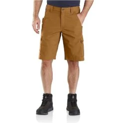 Carhartt Shorts: Men's 104727 BRN Brown Rugged Flex Relaxed Fit Ripstop Cargo Work Short