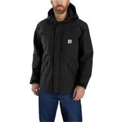 Carhartt Jackets: Men's 104670 BLK Black Storm Defender Loose Fit Heavyweight Jacket