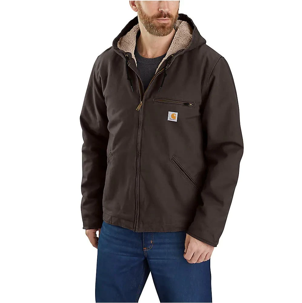 Carhartt Jackets: Men's 104392 DKB Dark Brown Relaxed Fit Washed Duck Sherpa-Lined Jacket 3 Carhartt Jackets: Men's 104392 DKB Dark Brown Relaxed Fit Washed Duck Sherpa-Lined Jacket