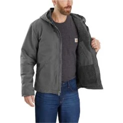 Carhartt Jackets: Men's 104392 GVL Gravel Relaxed Fit Washed Duck Sherpa-Lined Jacket -Carhartt download 2022 05 11t143922.335