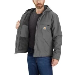 Carhartt Jackets: Men's 104392 GVL Gravel Relaxed Fit Washed Duck Sherpa-Lined Jacket -Carhartt download 2022 05 11t143927.325